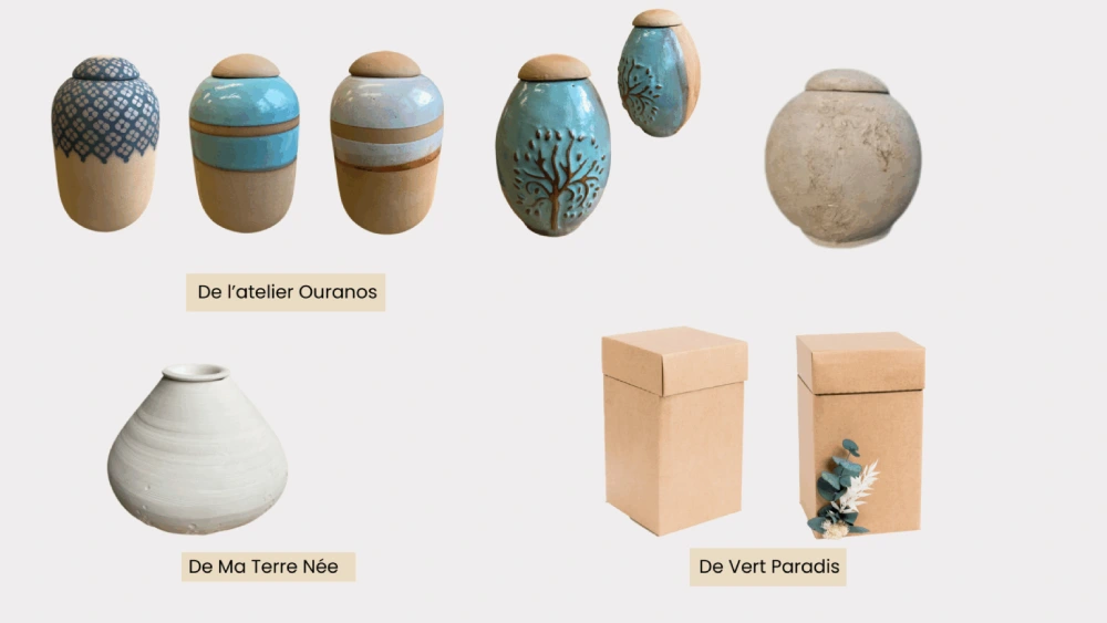 Photo des urnes artisanales francaises